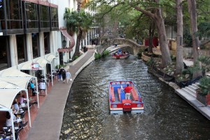 The Riverwalk in downtown San Antonio.
