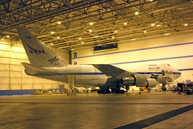 SOFIA in the main hangar at DAOF.