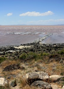 The Spiral Jetty, built by Robert Smithson in 1970.