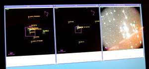Guide camera monitor for the NGC 7129 observing leg. The right view fits inside the purple square in the middle view which fits inside the purple square of the left view.
