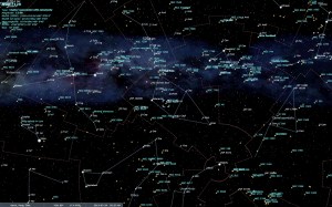 NGC 7129 (in brackets), a dense star-forming region in Cepheus.