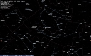 Tania Australis in Canis Major (screen capture from Stellarium)