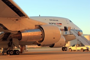 SOFIA at sunrise after a night's observations.