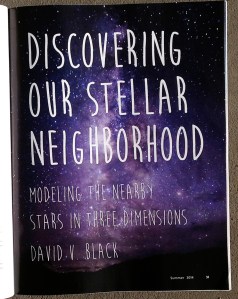 Title page for my article in The Science Teacher magazine, Summer, 2014.