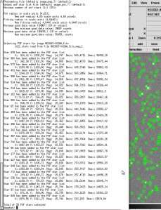 The PSTselect function, which selects a sampling of 25 stars to determine the point spread function.