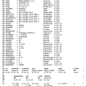The Header of the original .als file, which has 45 rows before the actual data starts.