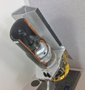 A model of the Spitzer Space Telescope.
