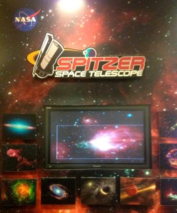 Poster with images taken by the Spitzer Space Telescope in infrared