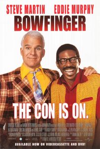 Movie poster for Bowfinger. Parts of the movie were filmed at Griffith Observatory. 