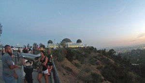 Griffith Observatory at twilight, overlooking downtown Los Angeles.