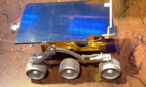 A model of the Sojourner rover in the Von Karman Museum at JPL.