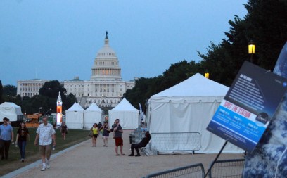 Tents in twilight by Capitol