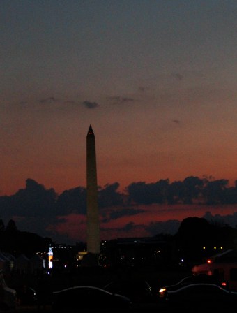 Washington Monument at twilight