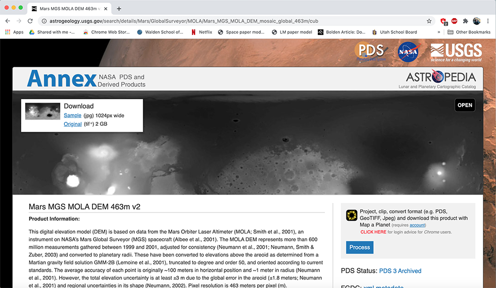 Site for full Mars heighmap-s